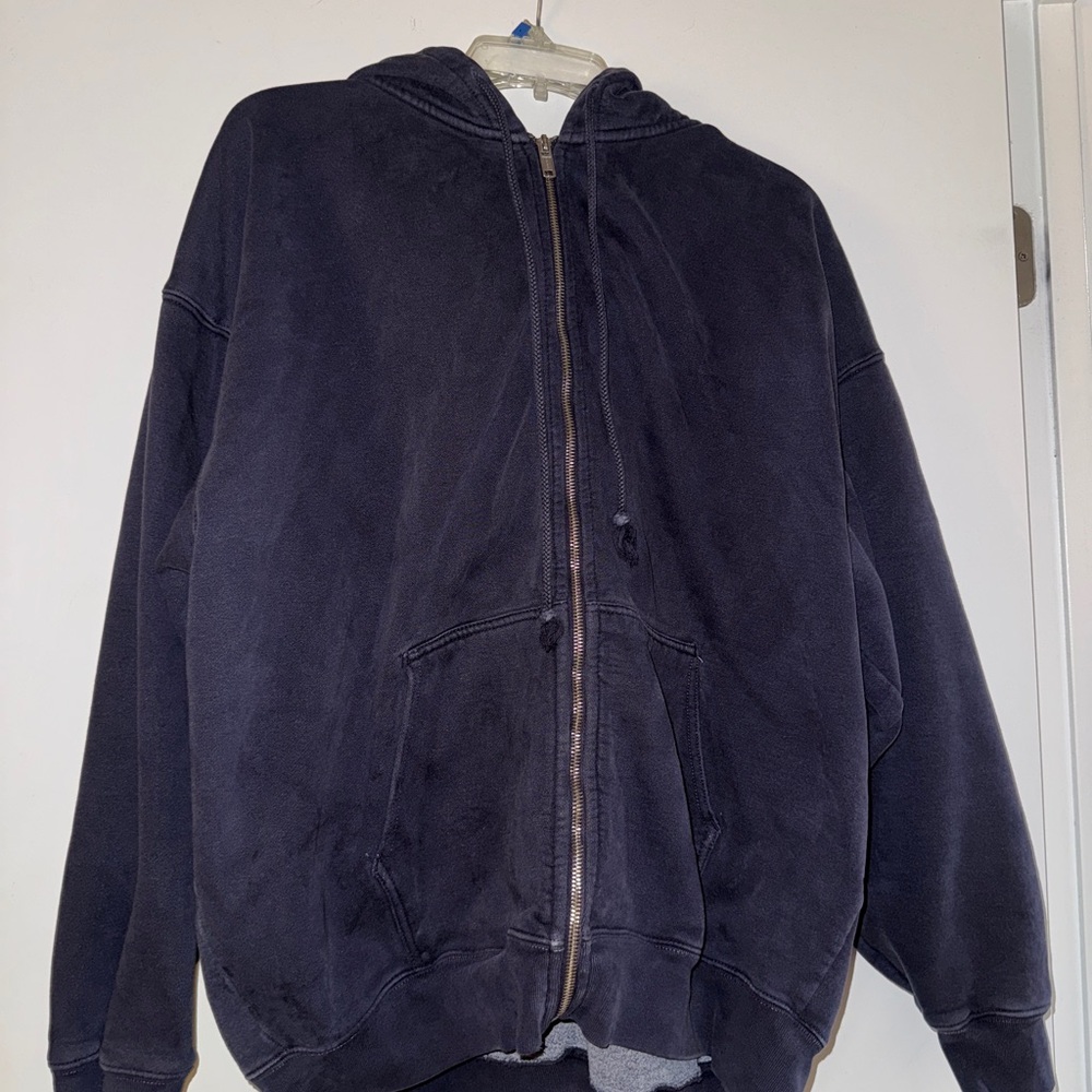 Brandy Melville Dark Blue Zip-Up Sweater